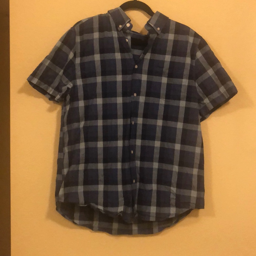 Blue checkered button down